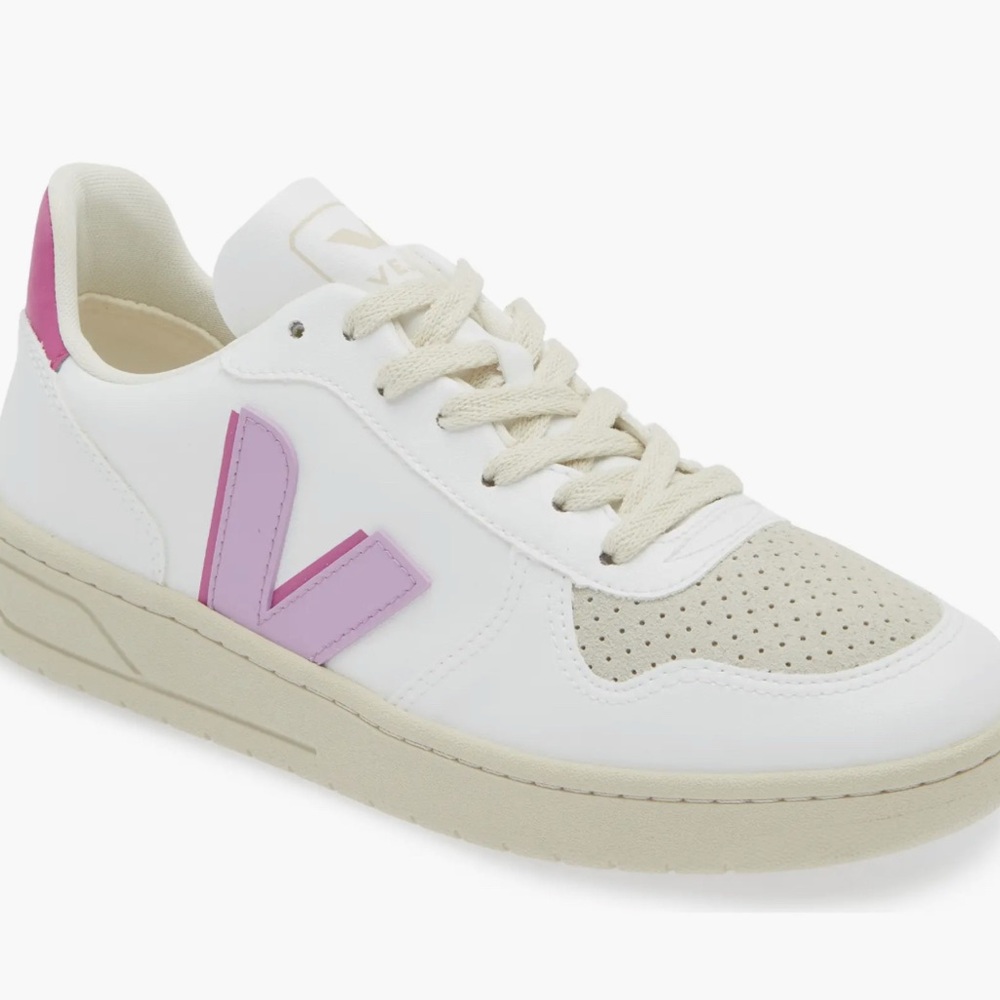 NEW VEJA V-10 CWL Sneaker (Women) - White/Orchid Size 40